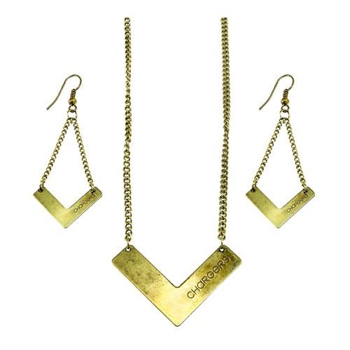 Chargers Chevron Sets - Earring And Necklace Sets