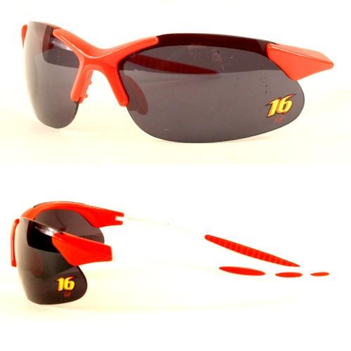 Greg Biffle Sunglasses - Red/White Sport Wrap Style image