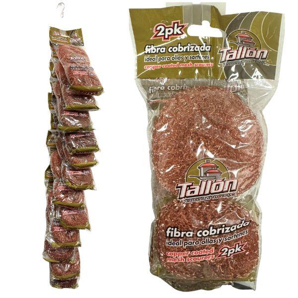 Tallon Kitchen - 2Pack Copper Coated Mesh Scourers - #DCOBR2 - 48 Packs For $32.64 image