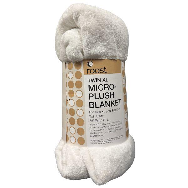Micro Plush Blankets - #WHITE - 66"x90" Twin XL - 100% Microplush - 6 For $36.00 image