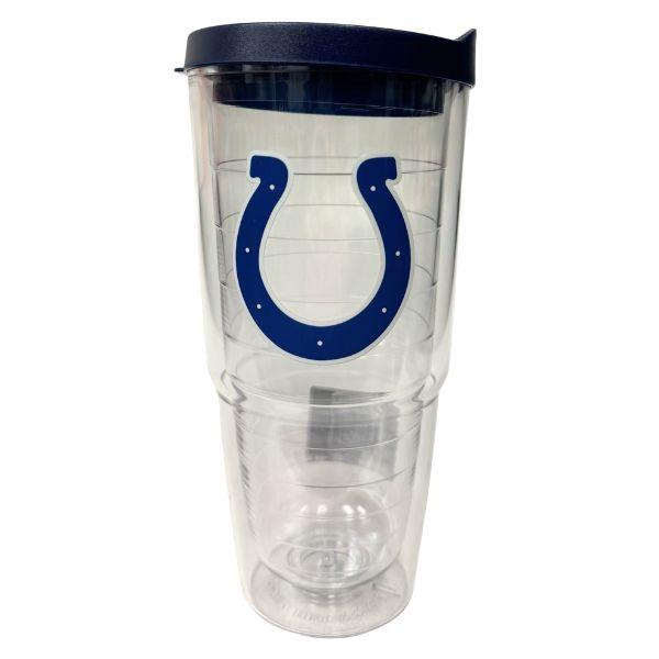 Indianapolis Colts Tumbler - #3035 - 24OZ Tritan Tumbler - Snap Pop Sealed Lid - 6 For $30.00 image