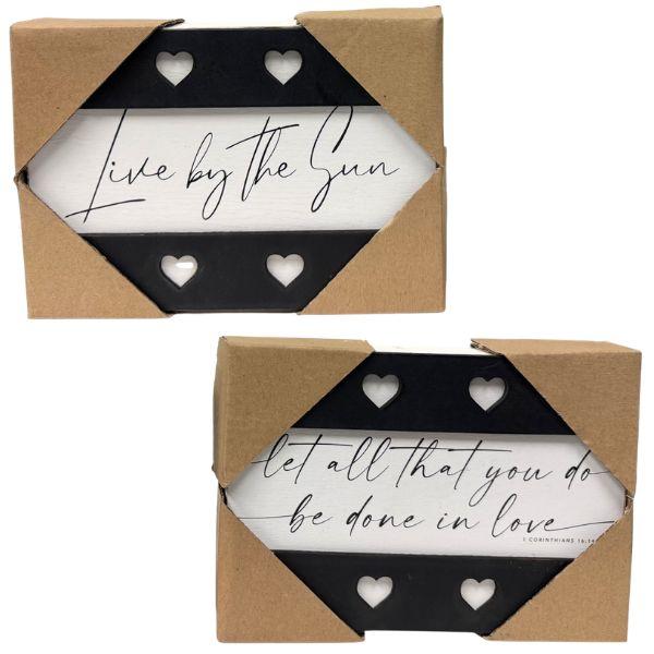 Home Decor - #889944 - 7"x4.5" Assorted 2 Styles - The Black & White Series - PrePriced: $3.00 - 24 For $30.00 image