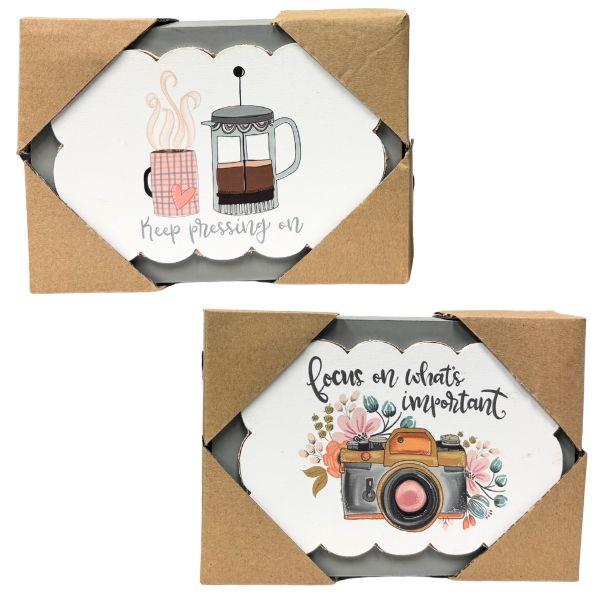 Home Decor - #893606 - 7"x4.5" Assorted 2 Styles - Keep Focus Series - PrePriced: $3.00 - 24 For $30.00 image