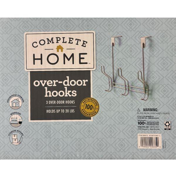 Complete Home - #283512 - Over Door Hooks - 3Hooks - Holds Up To 20LBS - 6 For $30.00 image