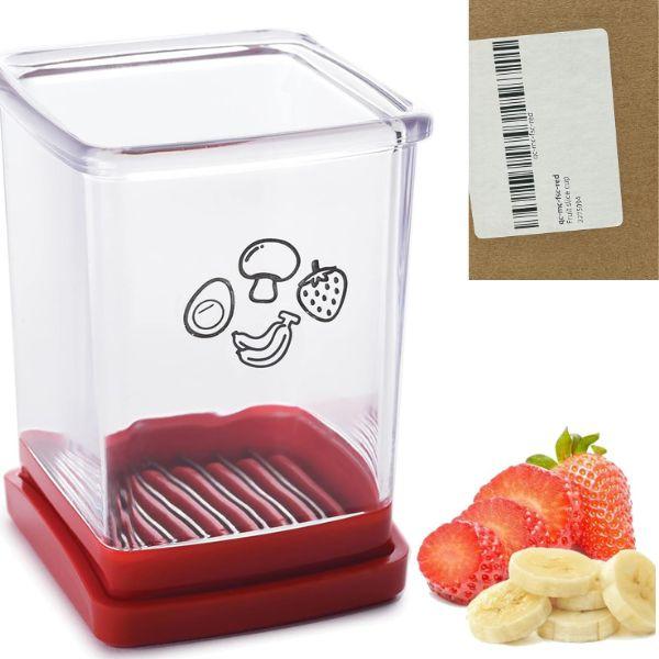 The Slicer - #2275094,RED - 4" Acrylic Food/Friut Slicer - Stainless Blades - Brown Box Packaging - 12 For $30.00 image