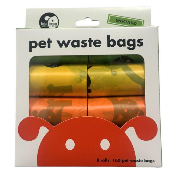 Lola Bean Pet - #002244 - 8Pack Roll Set - Unscented Pet Waste Bags - 160 Total Bags - 10 Sets For $35.00 image
