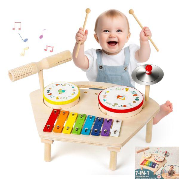 Kids Music Set - #WJ-ZC9814 - 7N1 Kids Musical Table - STEM Toys - 3 Sets For $30.00 image
