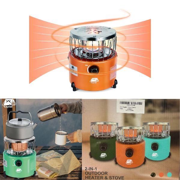 Caynel Home - 2n1 Outdoor Heater & Stove - Colors May Vary - 7"x7"x8" - Metal Construction - For Use With Propand Or Iso-Butane - 2 For $30.00 image