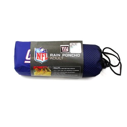 New York Giants Poncho - Adult Poncho With Drawstring Hood