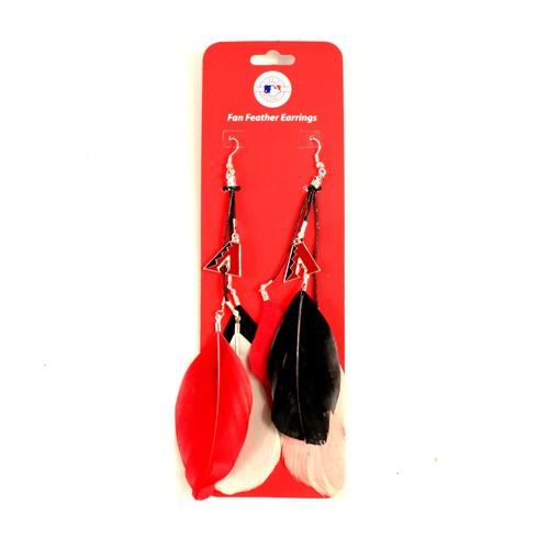 Arizona DBacks Earrings - Feather Dangle Style image