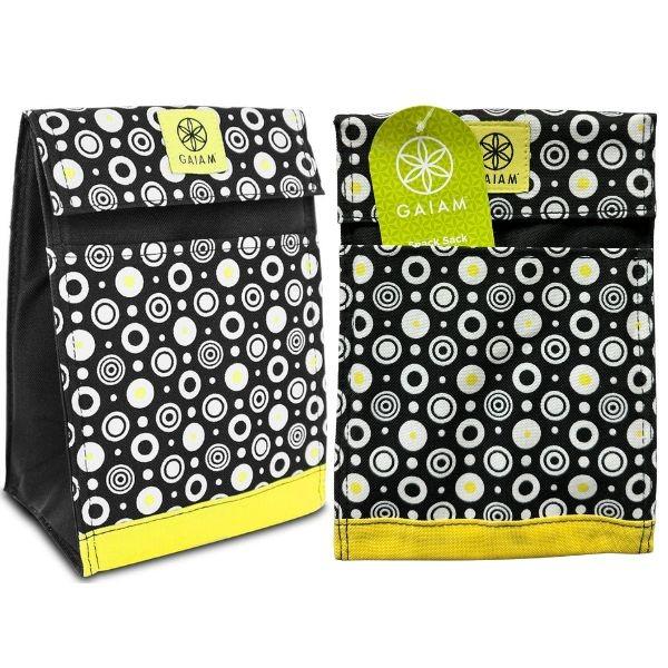 Gaiam Snack Sack - The Yellow Dot Design - Insulated Lunch Bag