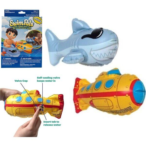 Swim Pals - Water Fill For Underwater Pool Fun - Shark/Sub Style Set