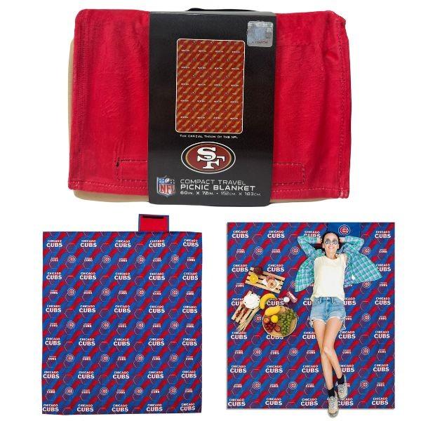 San Francisco 49ers Blankets - HEX Style 86"x82" Premium Portable Picnic Blanket - Waterproof Backside image