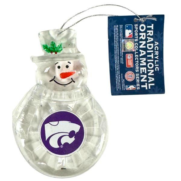 KState Wildcats Ornaments - Acrylic Snowman Team Spirit Ornaments
