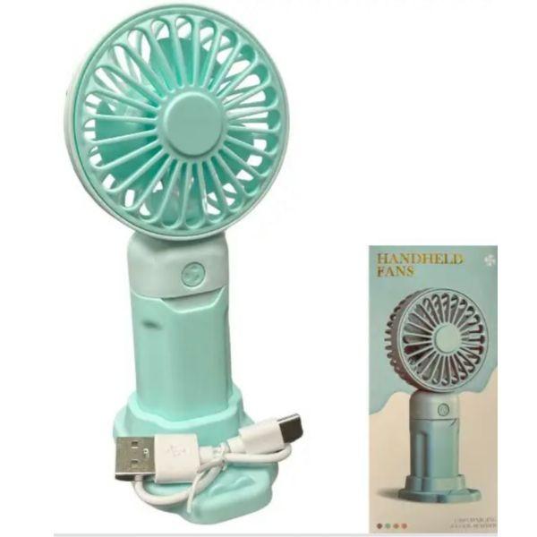 Multi Stand Fan - 6" 3Speed Fans - GREEN - USB Charging - Handheld or DeskTop Stand image
