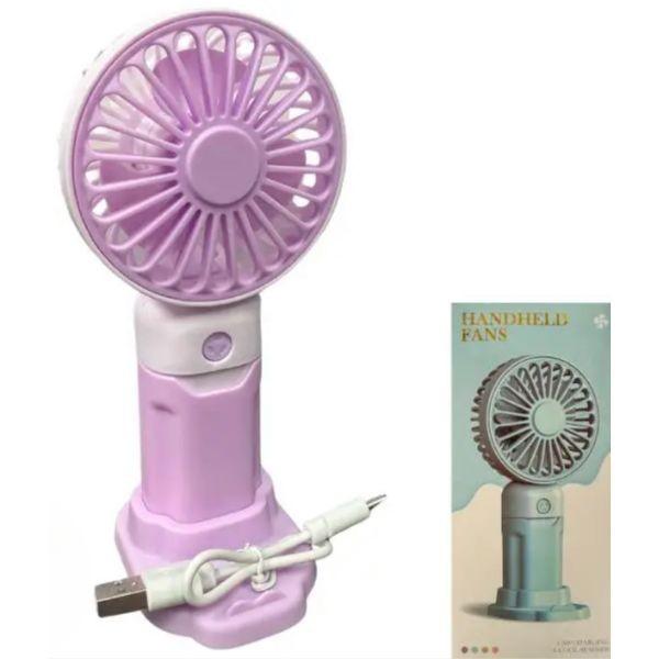 Multi Stand Fan - 6" 3Speed Fans - PURPLE - USB Charging - Handheld or DeskTop Stand image