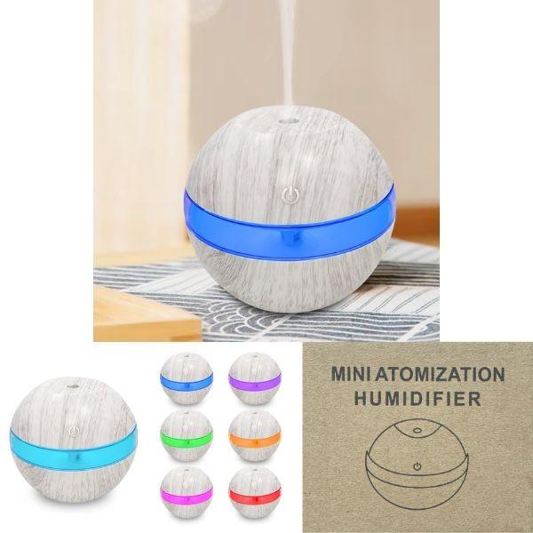 Ultrasonic Aroma Diffuser Humidifier - Colors May Vary - Essential Oils Included - LED Light image