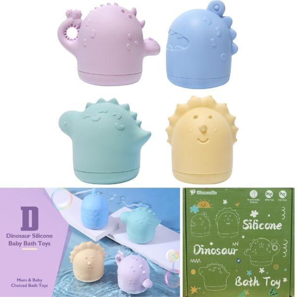 Olasmailo Productions - Food Grade Silicone Bath Toy - 4PC Set Dino Series image