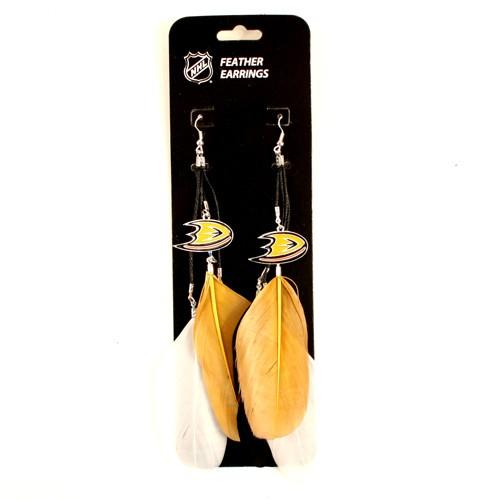 Anaheim Ducks Earrings - Feather Dangle Earrings