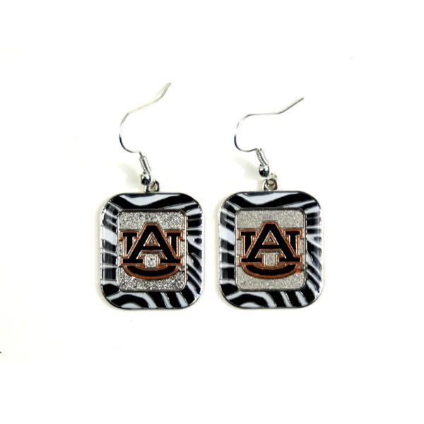 Auburn Tigers Earrings - Zebra Style Dangle Earrings image