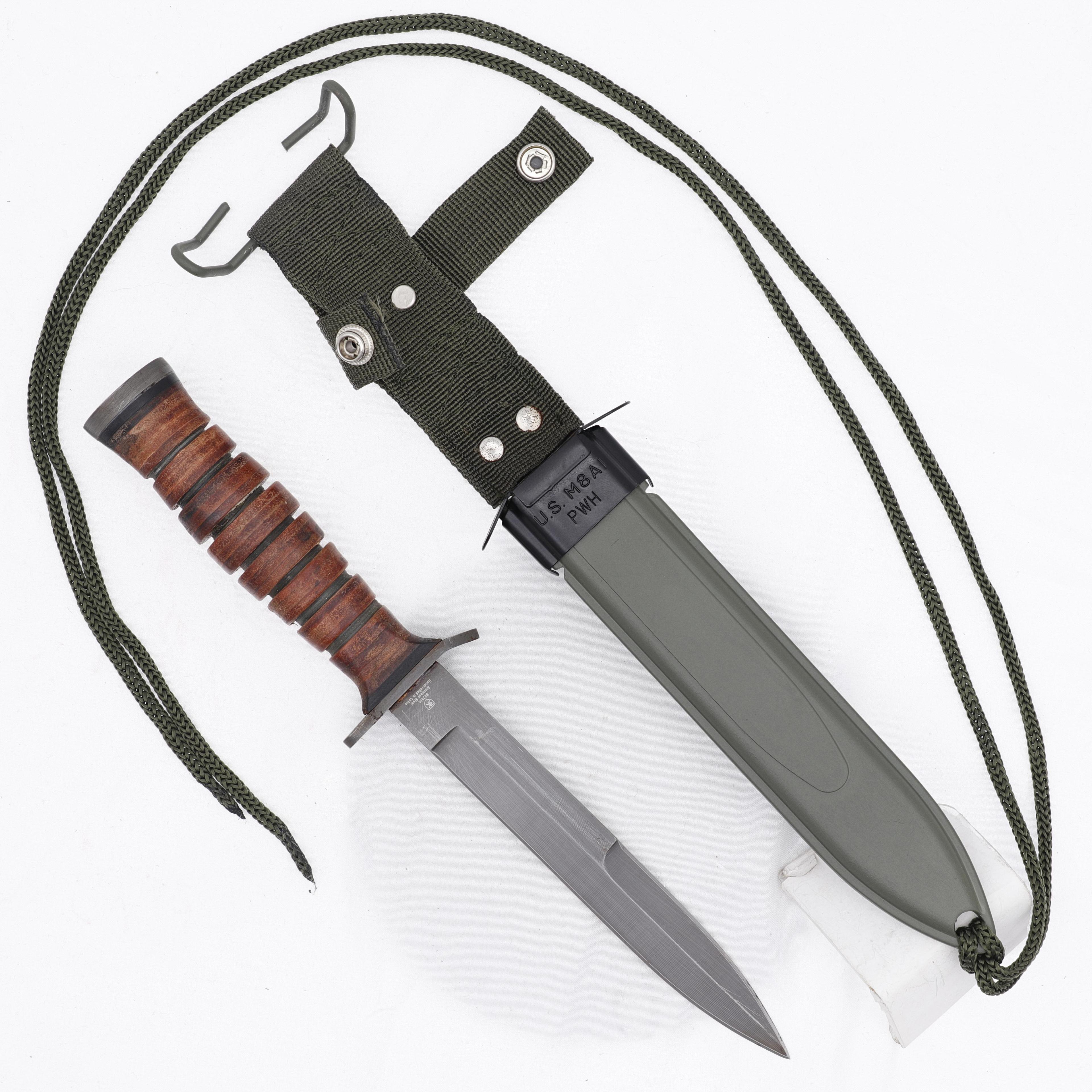 Replica US Army Combat Knife with Leather Handle & M8A1 Sheath image