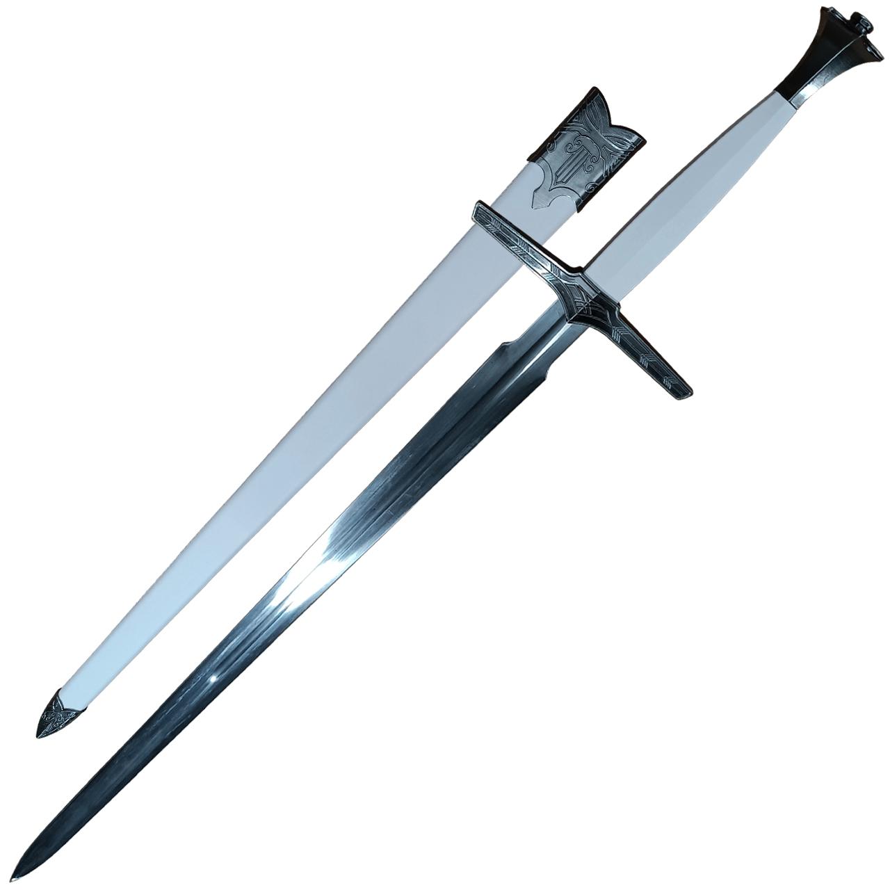 Replica Silver Sword ‚Äî A Legendary Fantasy Weapon with Stainless Steel Blade & Leather Scabbard