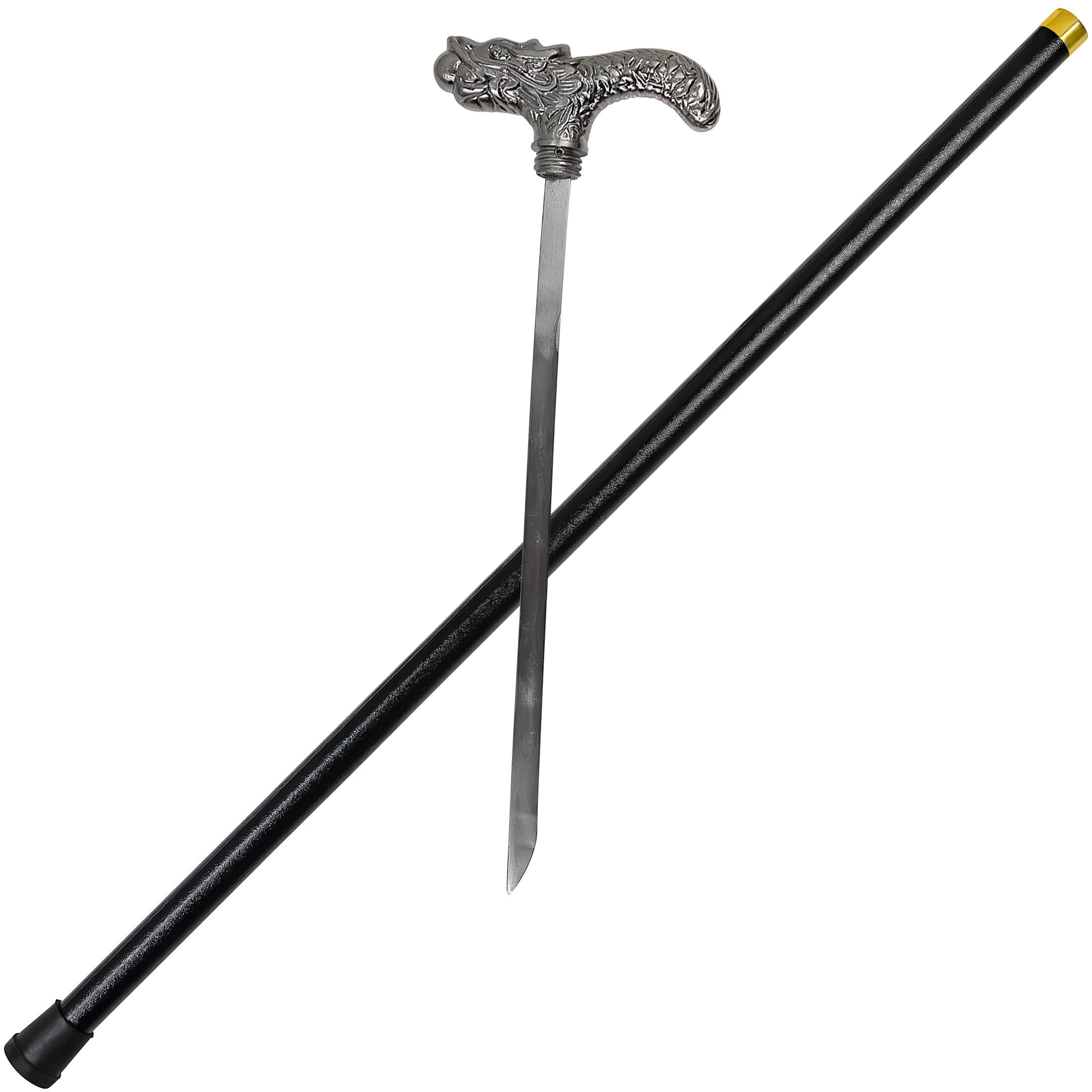 Pearl Courier Dragon Head Hidden Blade Sword Cane ‚Äì Derby Handle image