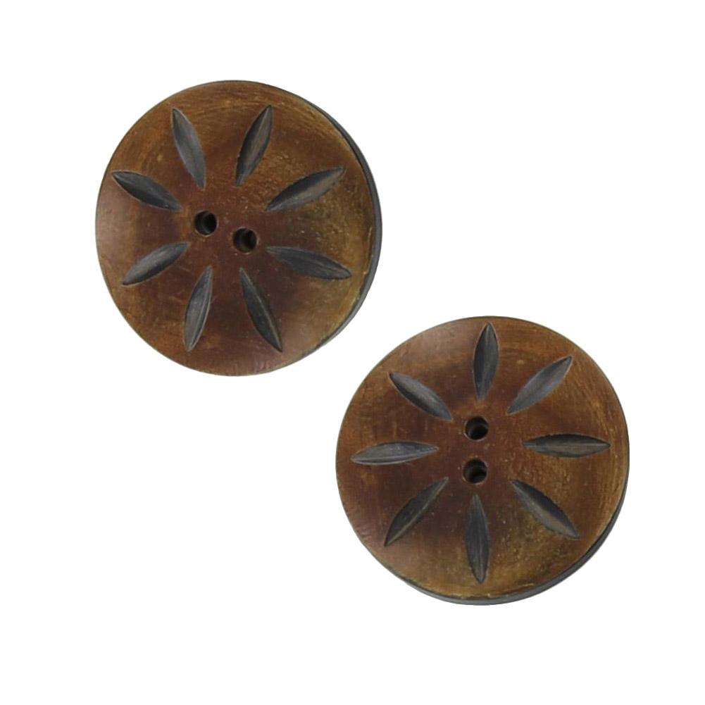 Handcrafted Shasta Daisy Horn Button Set image