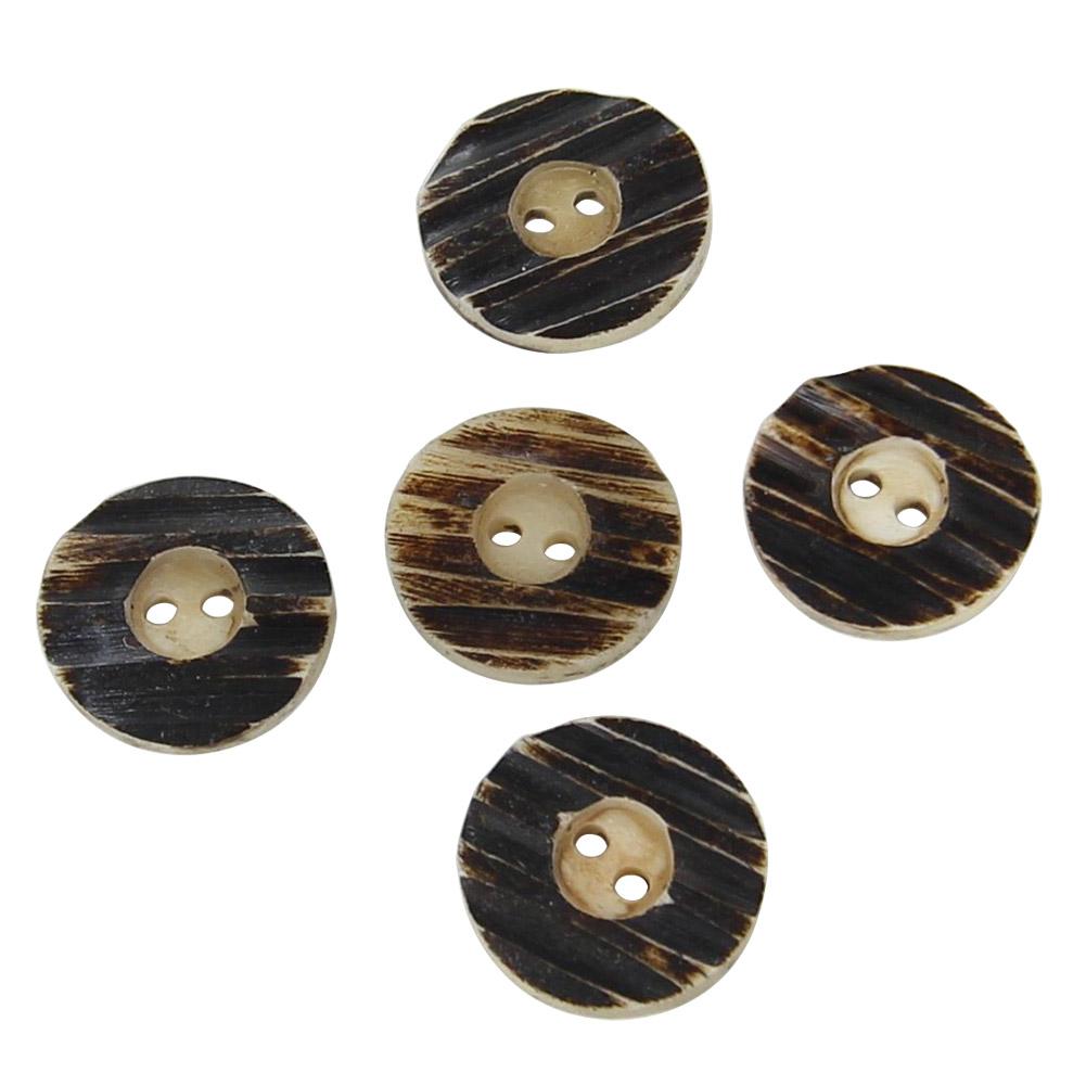 Handmade 5 Piece Ribbed Horn Button Set image