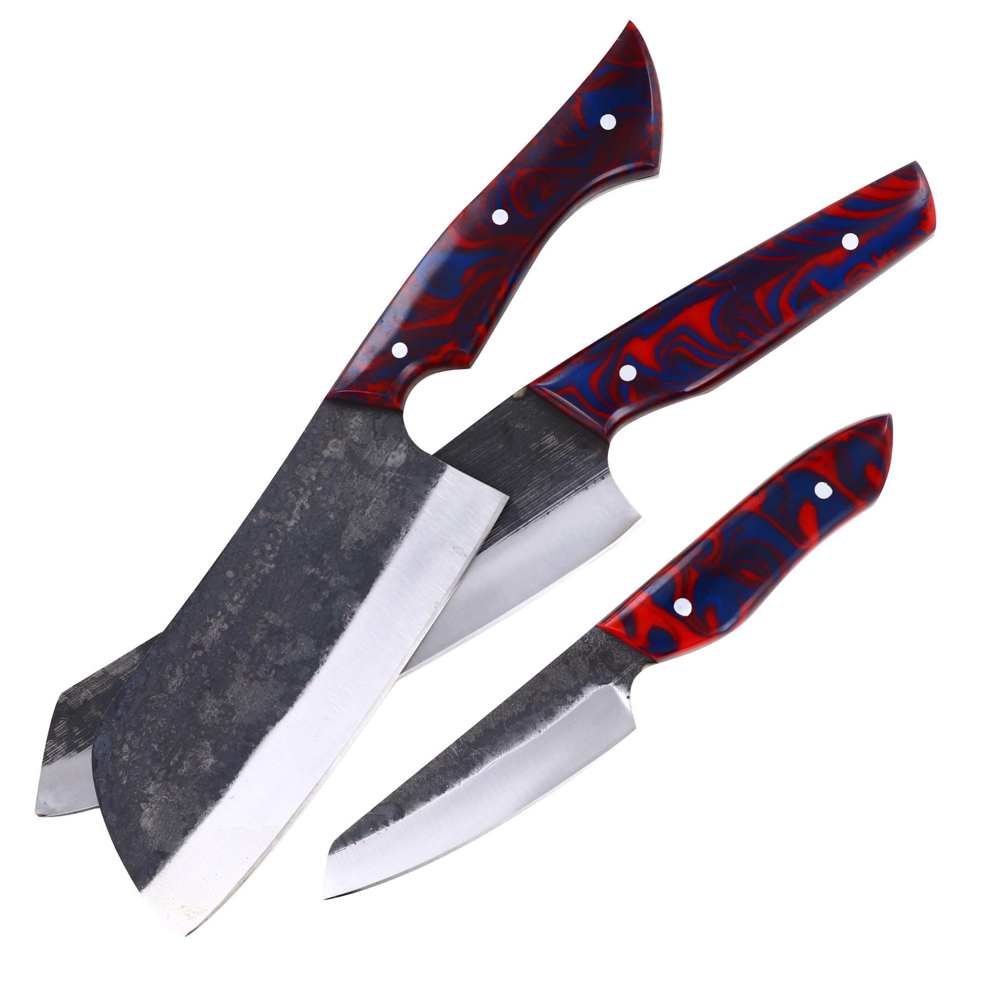Oishee Japanese Style Carbon Steel Kitchen Knife Set of 3 image