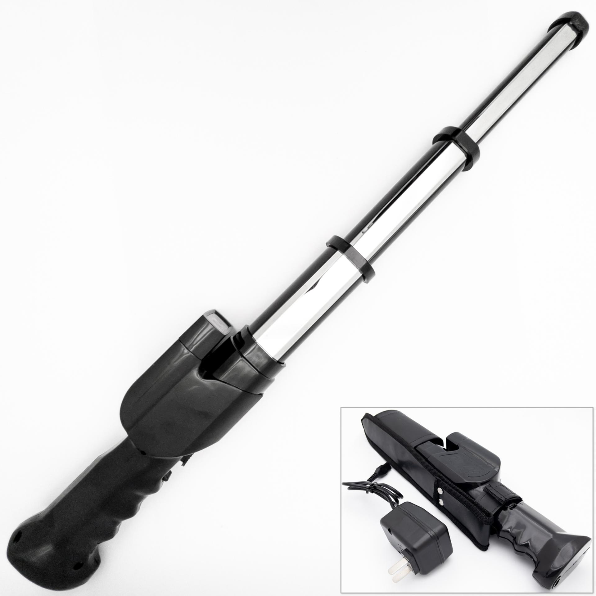 Energized Defender Baton with Stun Gun | 800Kv Rechargeable w Siren & Flashlight image