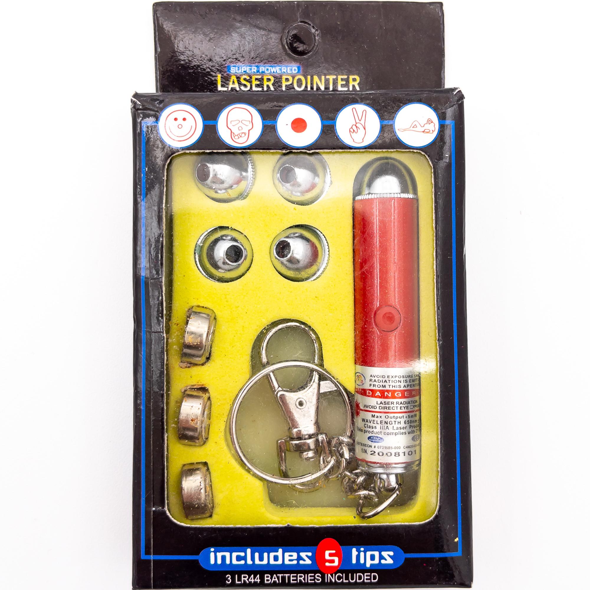 Shapeshifter Red Novelty Laser Pointer Keychain with Interchangeable Tips image