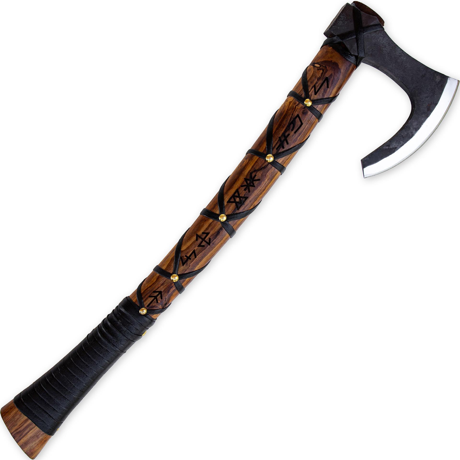 Rune Engraved Shade Blaze Viking Skeggøx Axe – Hand Forged for Outdoor Use image