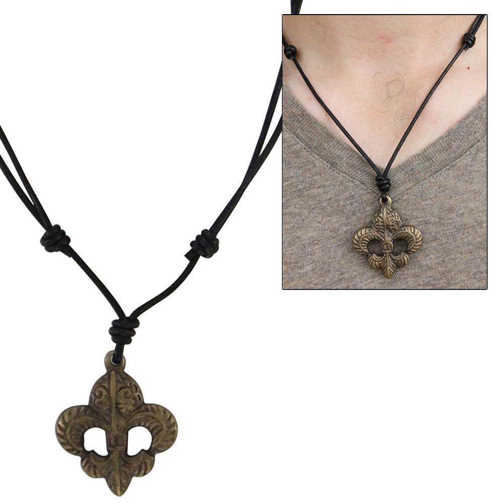 Brass Trinity Fleur de Lis Pendant image