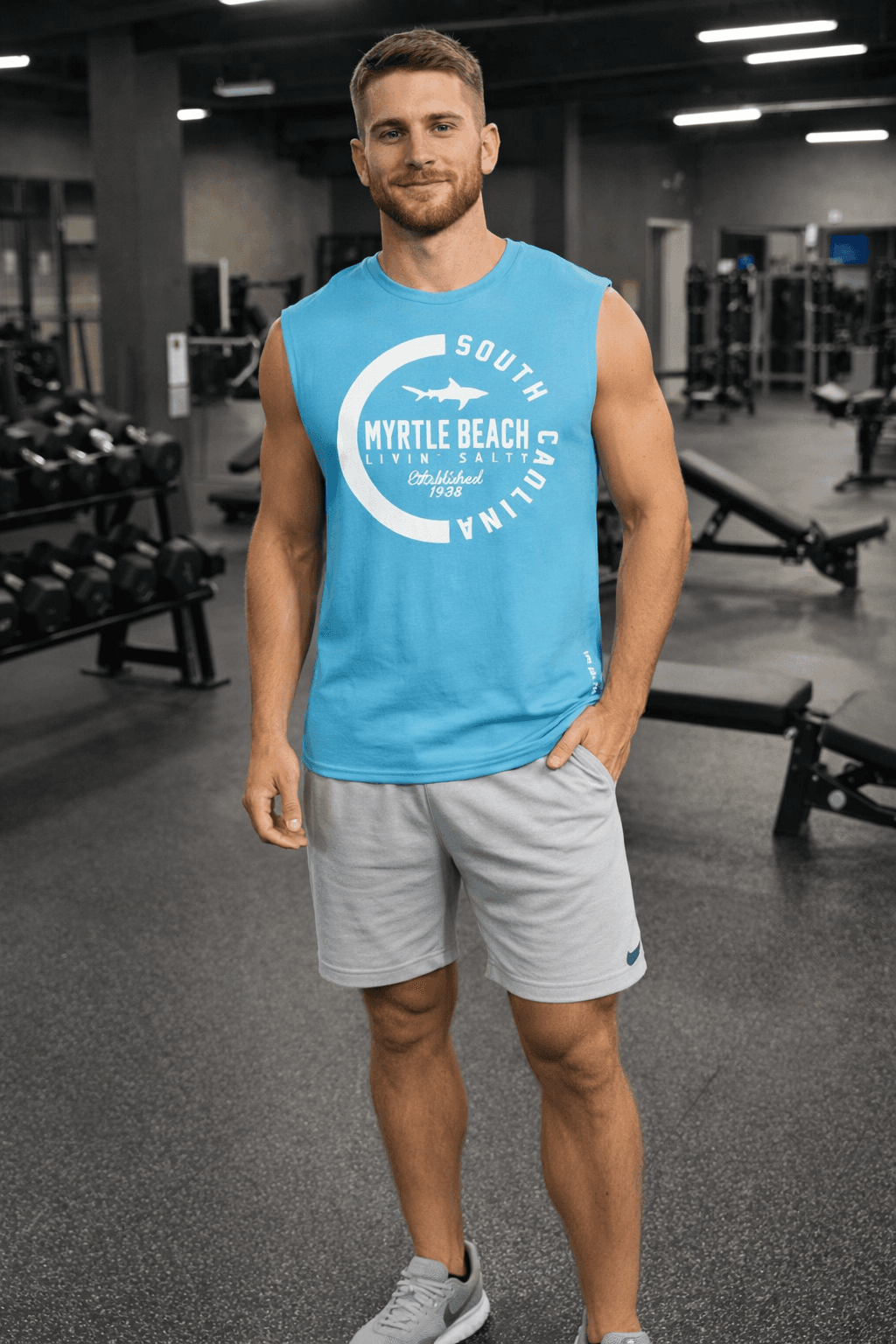 Banana Boat Men's UPF 50+ Performance Muscle Tee - AQUA image