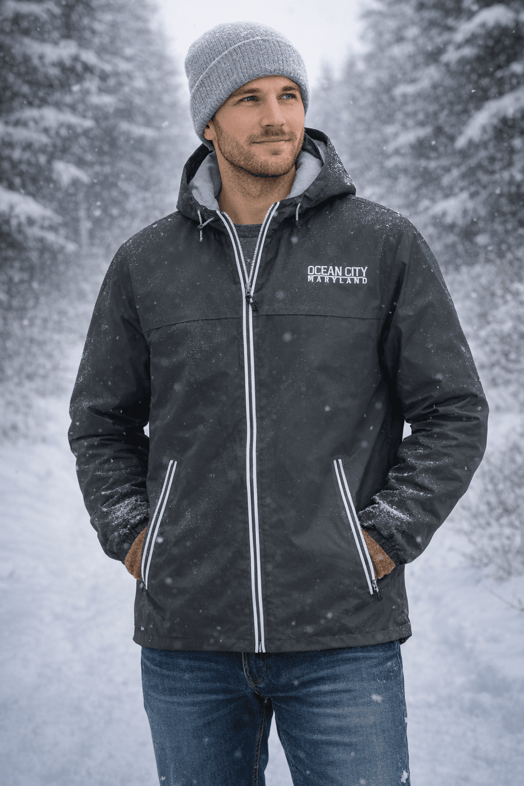 Banana Boat Men UPF50+ Full Zip Hooded Windbreaker Jacket - Black image
