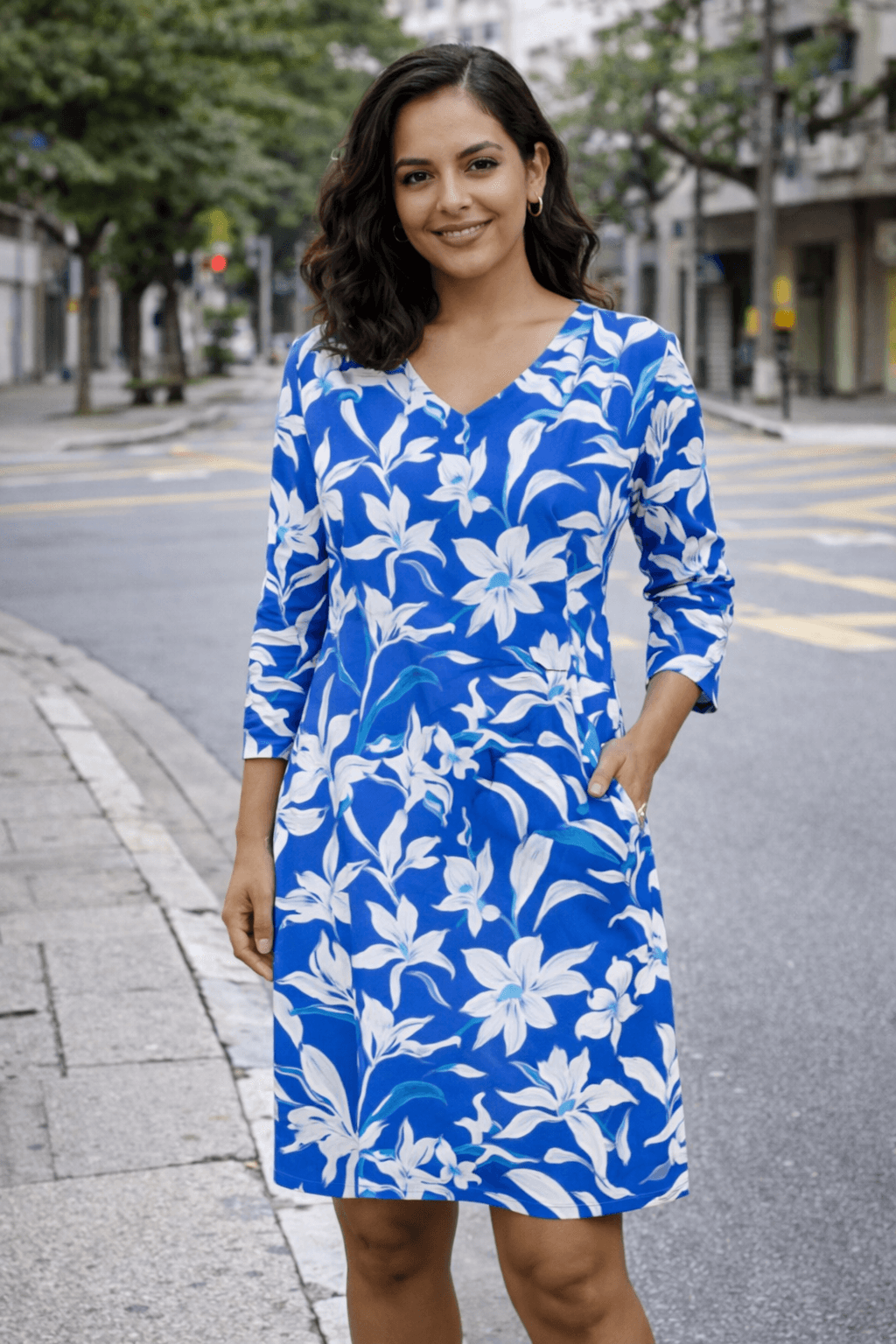 Banana Boat UPF 50+ V-Neck Printed Dress - PRINT #032 image