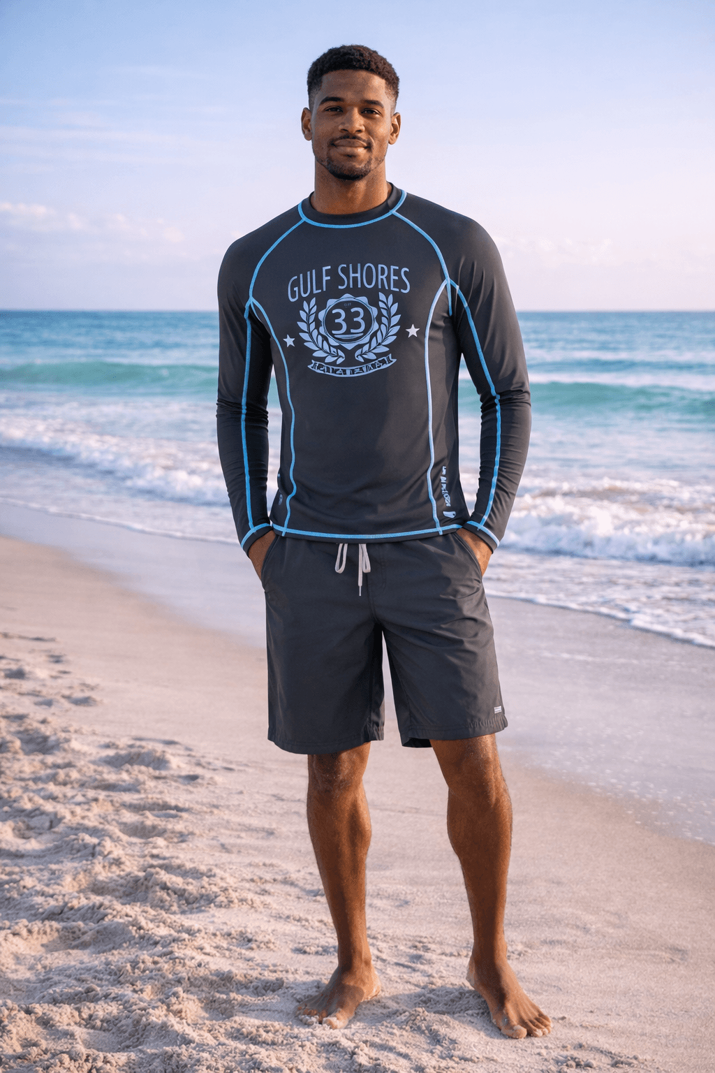 Banana Boat Men's UPF 50+ Long Sleeve  Rash Guard - CHARCOAL image