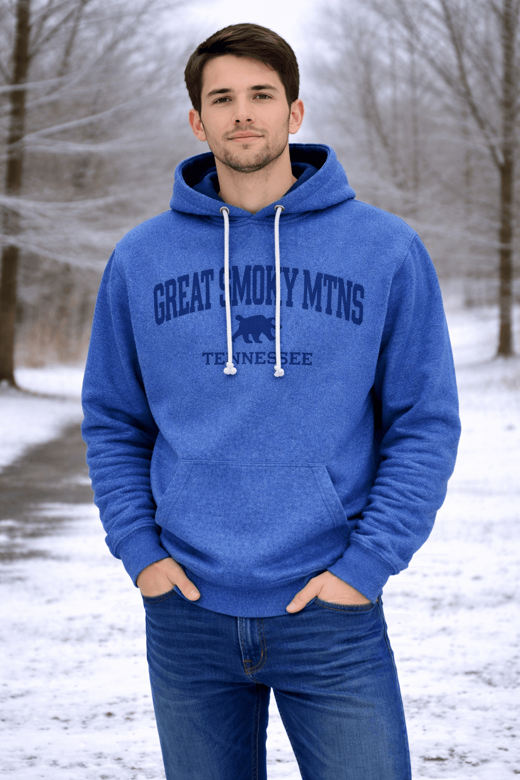 Basix of America Pullover Nantucket Hooded Sweatshirt - DENIM image