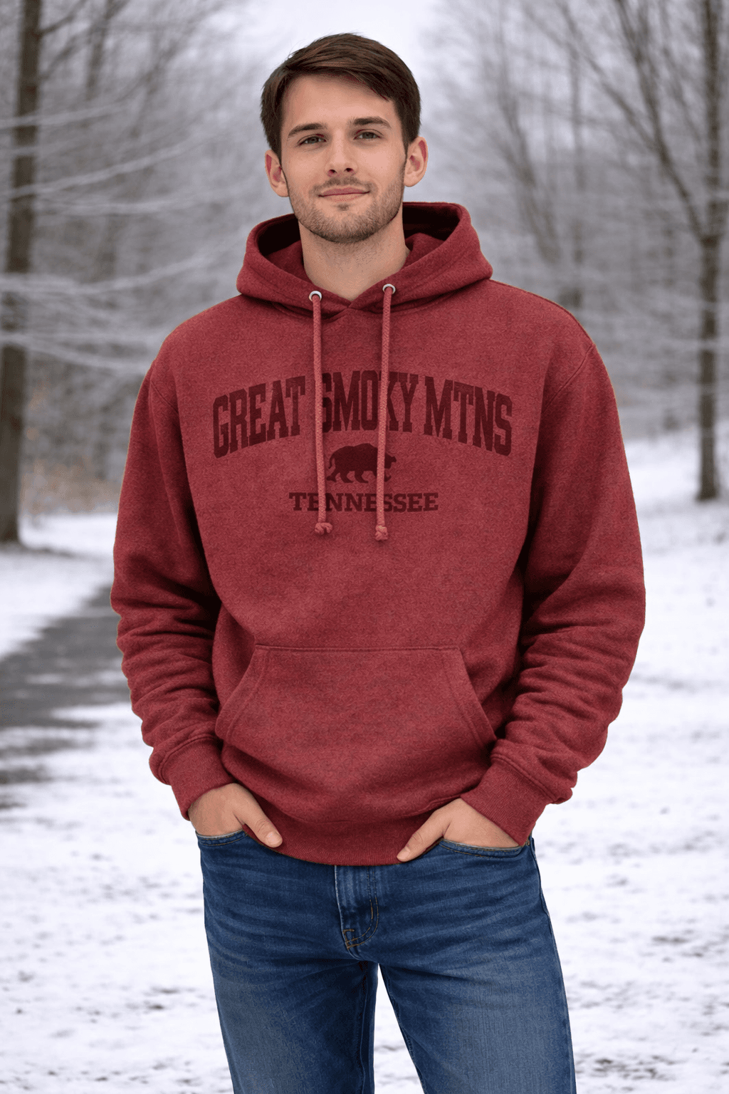 Basix of America Pullover Nantucket Hooded Sweatshirt - MAROON image
