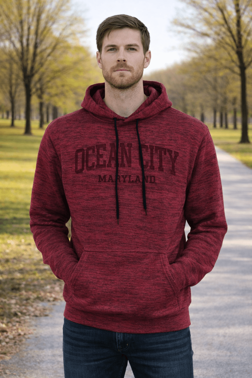 Basix of America Men's Performance Pullover Hooded Space Fabrics - SPACE BURGANDY image