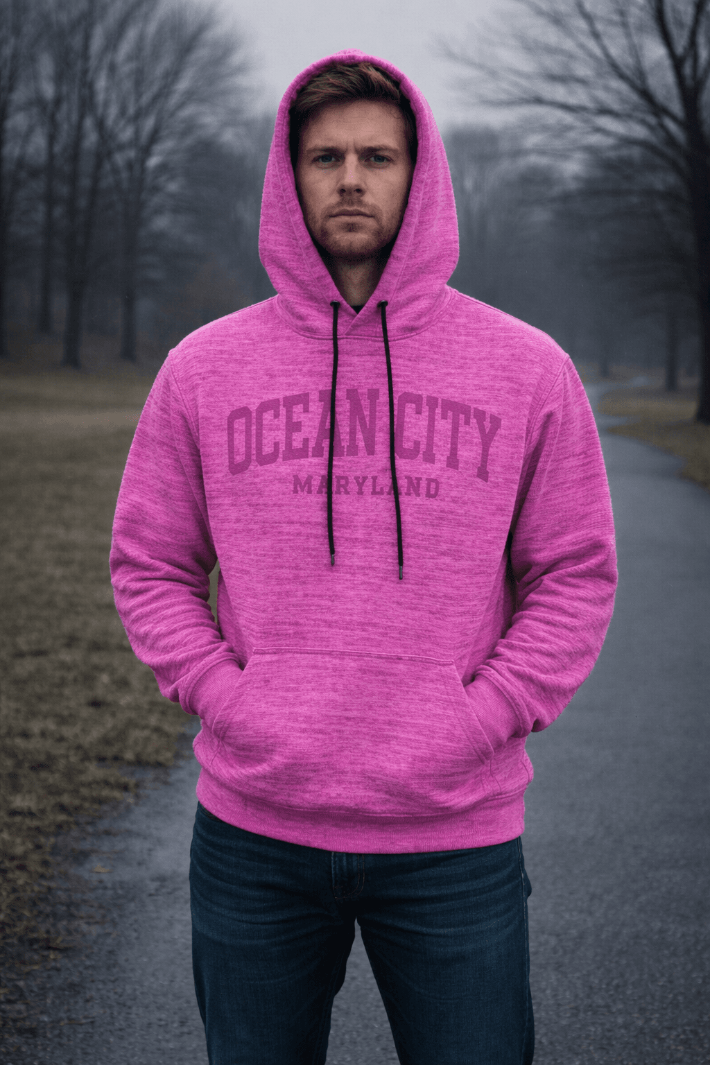 Basix of America Men's Performance Pullover Hooded Space Fabrics - SPACE PINK image