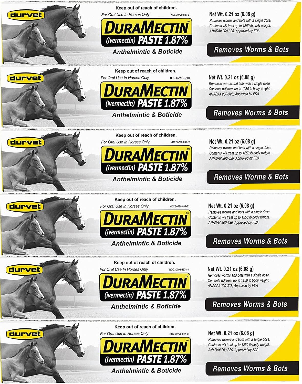 Durvet Duramectin Equine Wormer Paste – 6 Tubes
