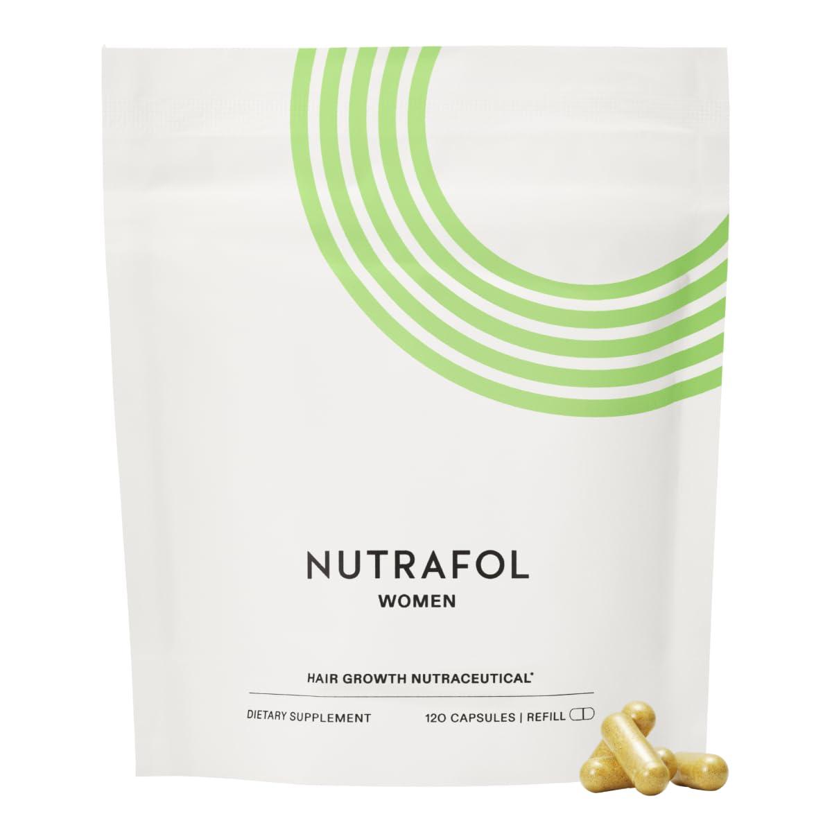 Nutrafol Women’s Hair Growth Supplements, For Women Ages 18-44, Clinically Proven Hair Supplement for Visibly Thicker and Stronger Hair, Dermatologist Recommended – 1 Month Supply, 1 Refill Pouch image