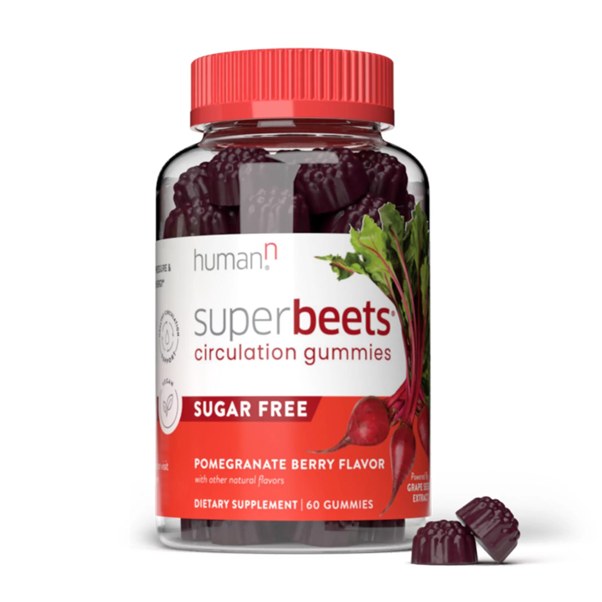 humanN SuperBeets Circulation Gummies – Heart-Healthy Energy, Grape Seed Extract & Beet Root Powder – Pomegranate Berry Flavor, 60 Count image