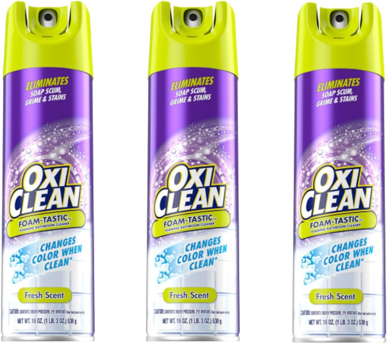 Kaboom 57037-35270 19 Oz Foam-Tastic Bathroom Cleaner With Oxi Clean (3 Pack) image