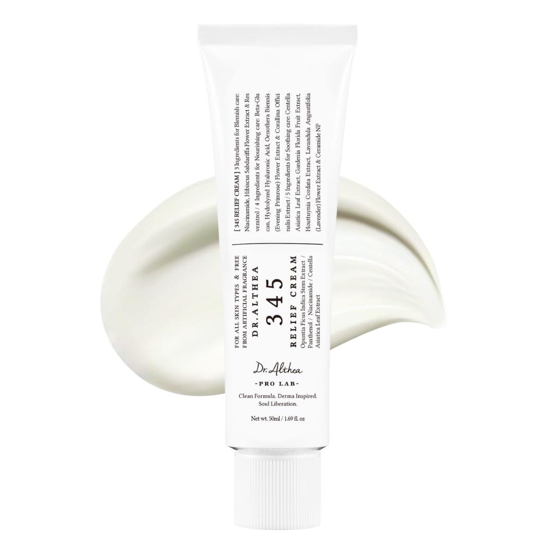 Dr.Althea 345 Relief Cream | Daily Face Moisturizer | Blemish Relief Care | Soothing Recovery & Moisture with Niacinamide, Panthenol | Korean Vegan Skin Care for All Skin Types | 1.7 Fl Oz (Pack of 1) image