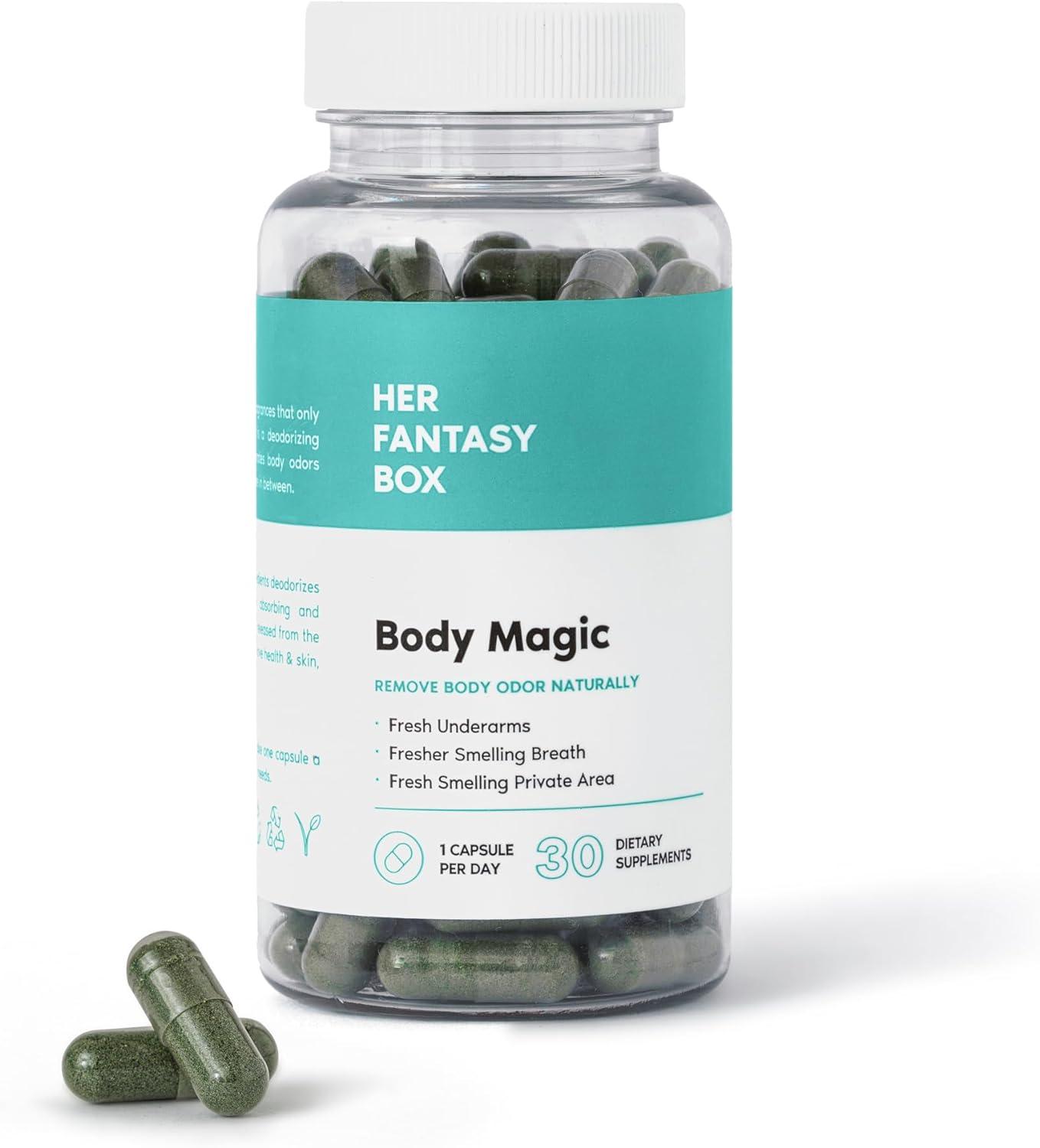 Body Magic Chlorophyll Capsules – 30 Vegan Capsules for Detox, Digestion, Gut Health, Skin Support, and Oily Skin – Natural Energy Booster (200 mg) (100mg) (200mg) image