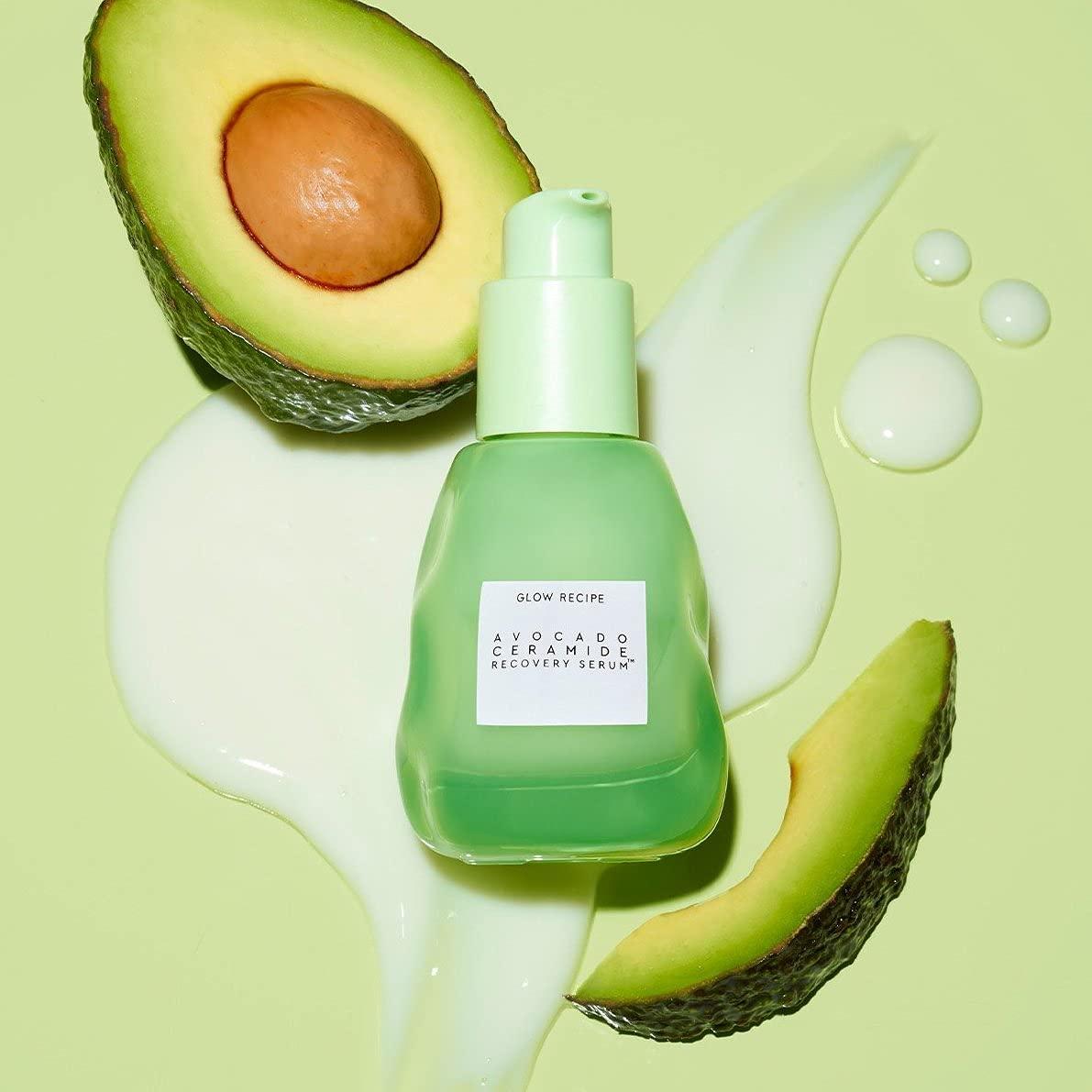 Glow Recipe Avocado Ceramide Serum – Soothing, Hydrating Face Serum for Women & Men, Redness Relief & Skin Barrier Repair – Lightweight, Milky Korean Skincare for Dry, Sensitive Skin (30 ml) image