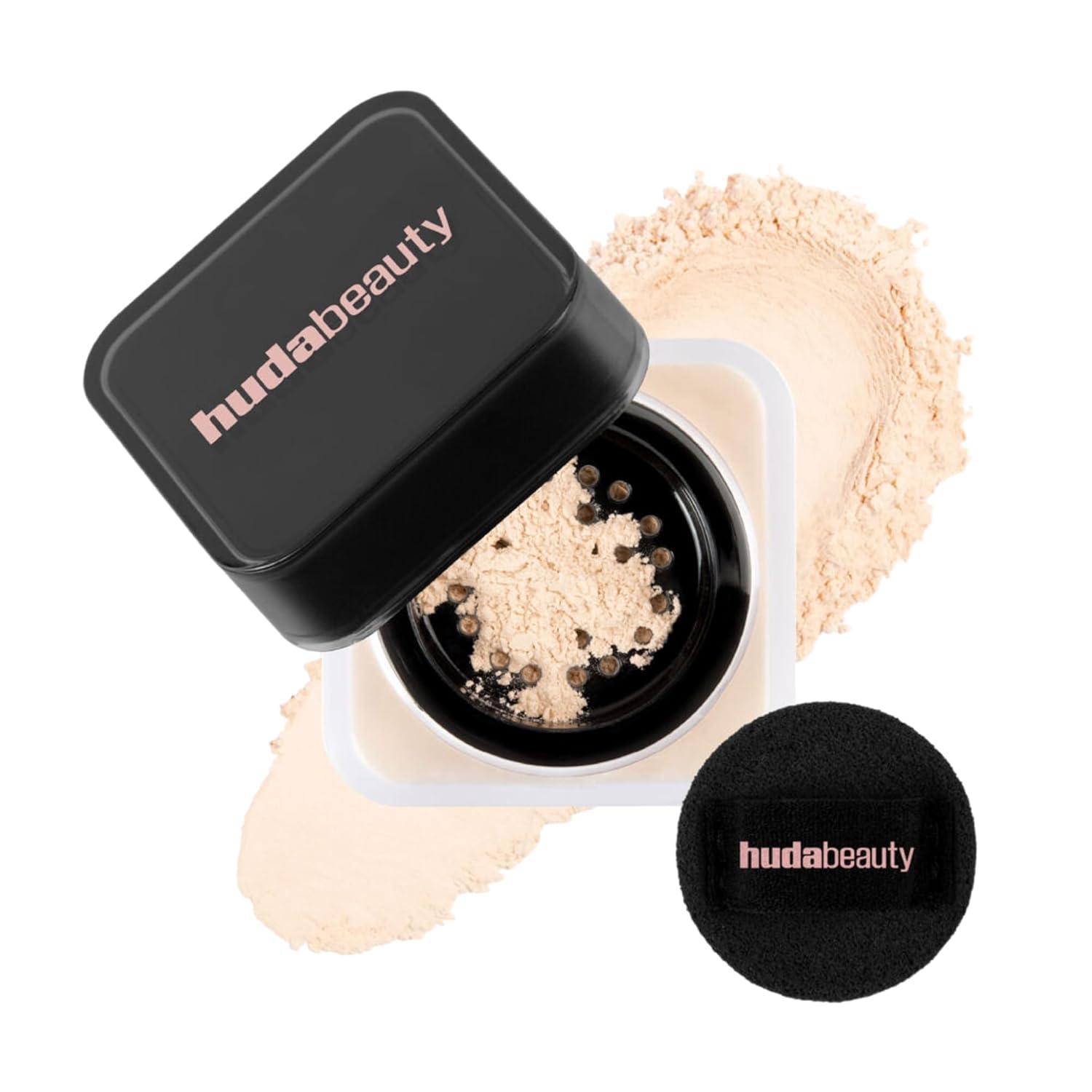 Huda Beauty Baby Bake Mini Easy Bake Loose Baking & Setting Powder – Pound Cake (fair, light, medium, and tan skin tones.) .21 Oz / 6g. image